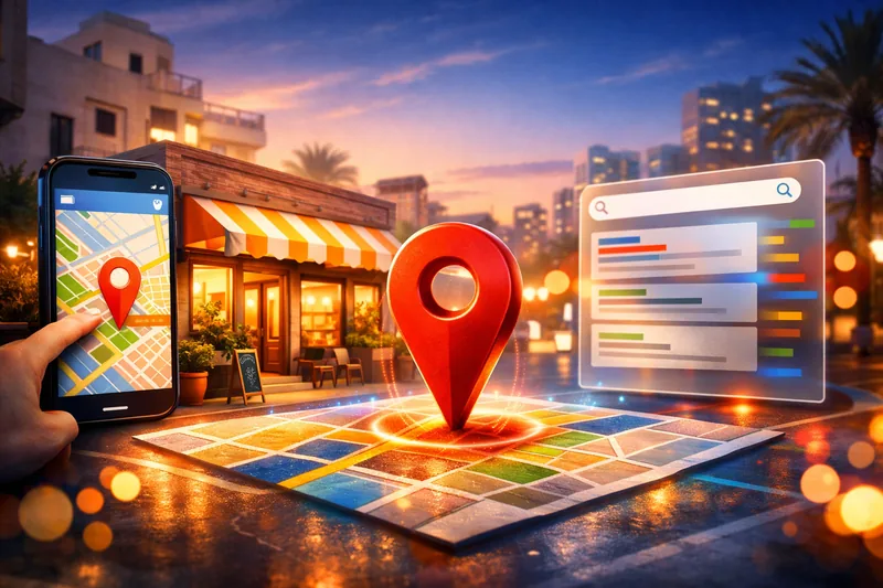 פרופיל עסקי בגוגל - חיפוש מקומי במפות גוגל עם תוצאות חיפוש